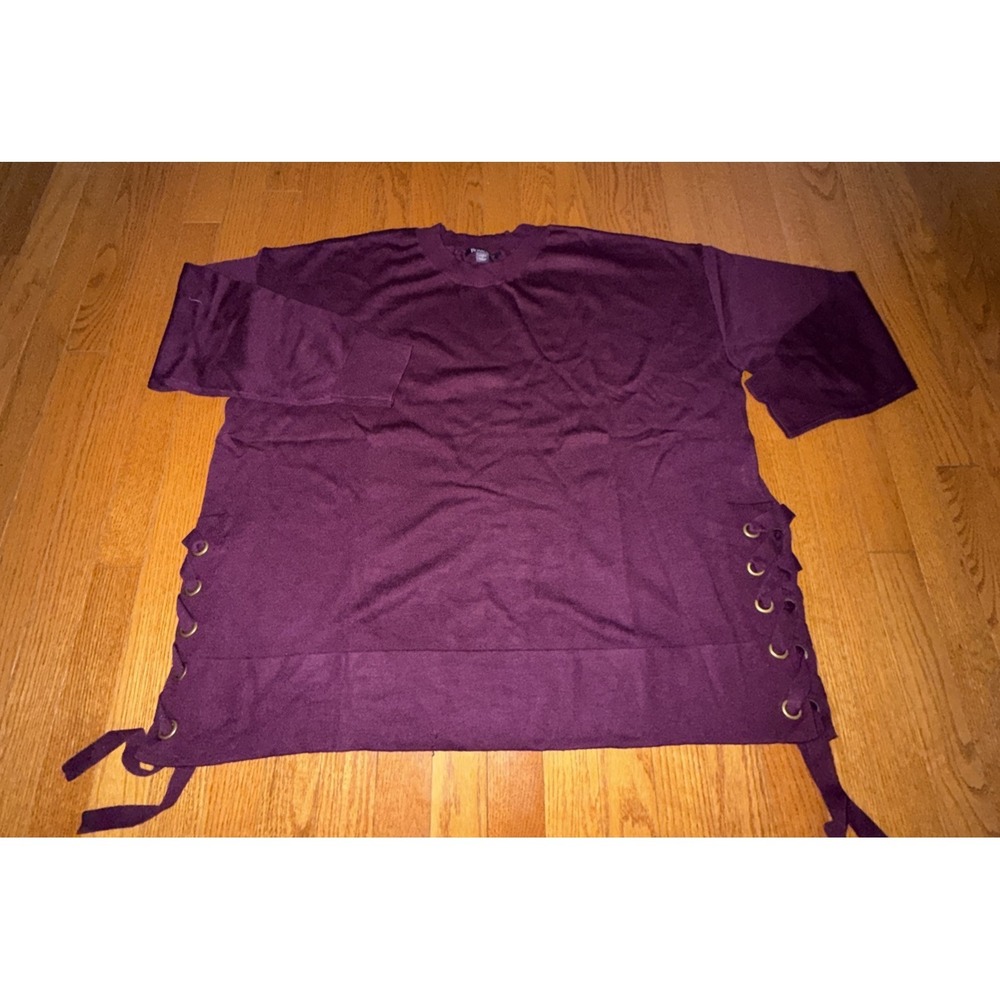 Roamans Women's Plus Size Purple Side Lacing Sweater Size 22/24 1x